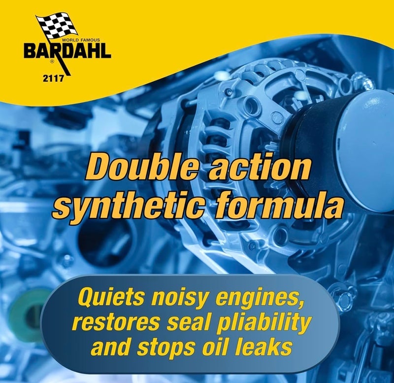 Bardahl 2117 NoSmoke + StopLeak Motor Oil Additive - Treatment for Oil Burning & Excessive Exhaust Smoke - Engine Oil Leak Sealer - Stop Smoke & Quiet Noisy Engines While Restoring Engines - 16 fl oz